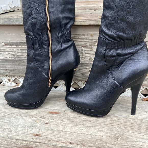 Michael Kors Tall Black Nappa Leather Webster Boots Women's Size 8.5 - Picture 11 of 11
